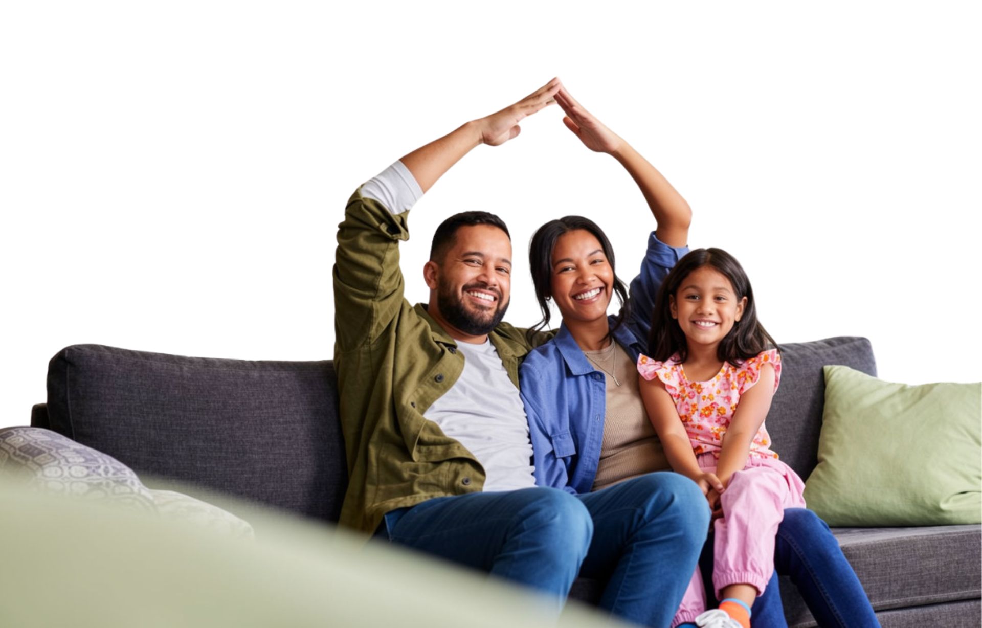 A happy family at home, protected by McAllen Insurance Group